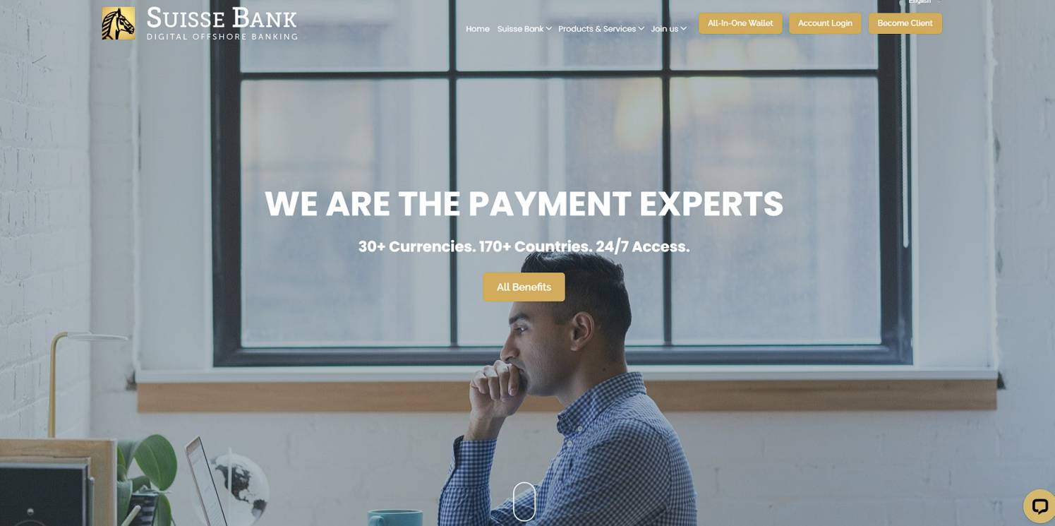 Suisse Bank website - banking for digital nomads